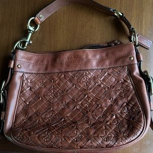 COACH Zoe Cognac Leather Hobo 12738